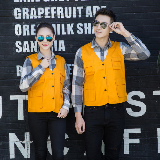 HT045?659 Snap?button solid mesh vest