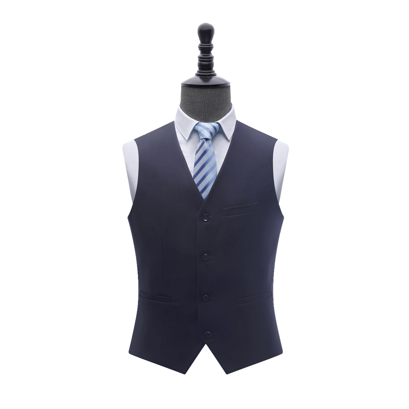 HT038-001-6 Men's navy blue two?ply wool?like serge vest