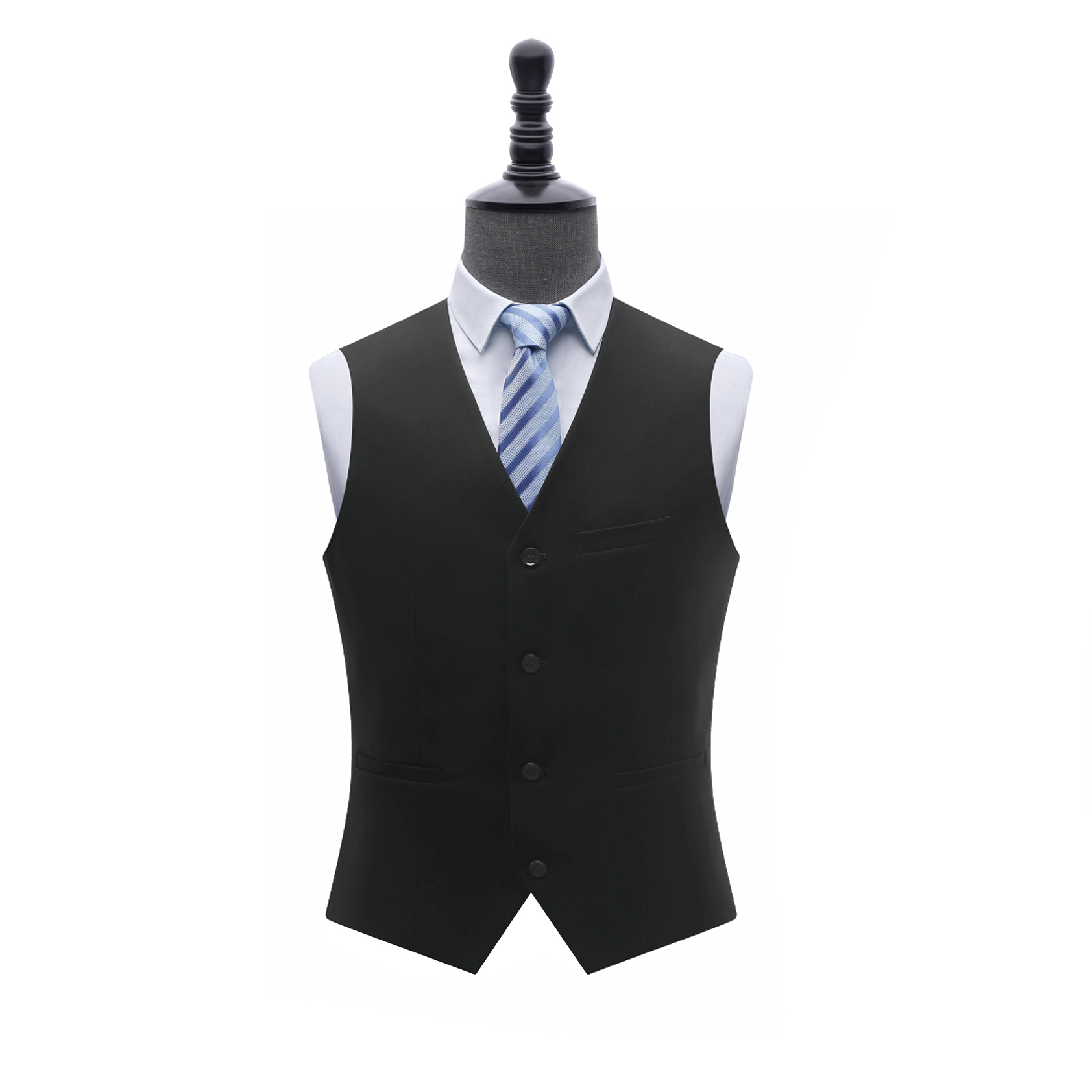 HT038-002-6 Men's black two?ply wool?like serge vest