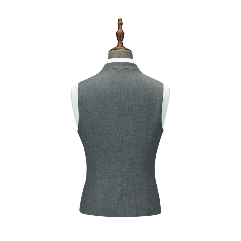 HT051-049-7 Women's grey houndstooth stretch modal nylon three?button front?placket vest