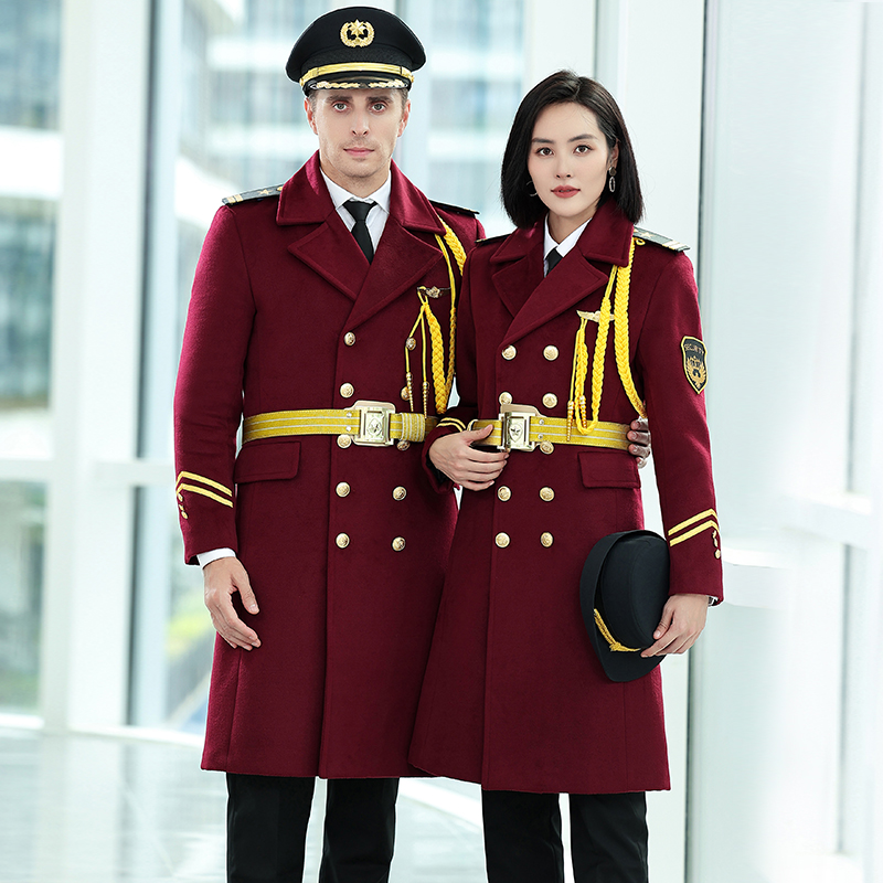 HT045-540 Unisex security wool?blend overcoat
