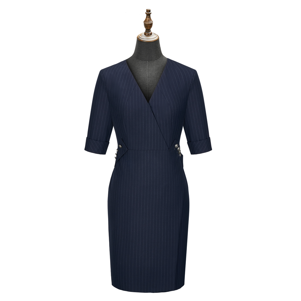 HT052-016 Navy striped dress
