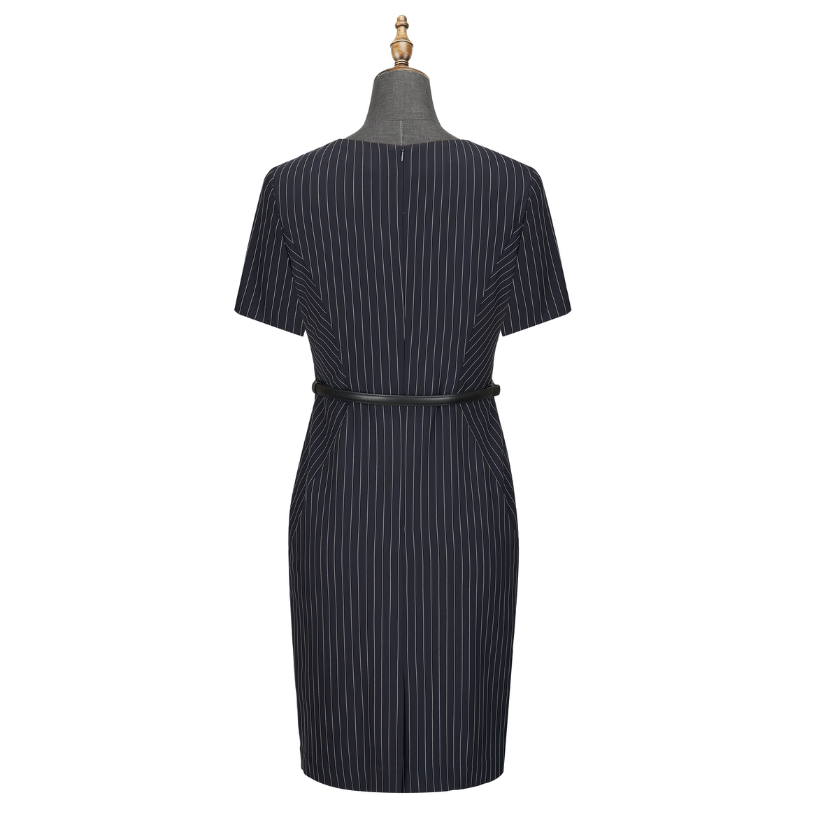 HT052-017 Stretch navy striped dress