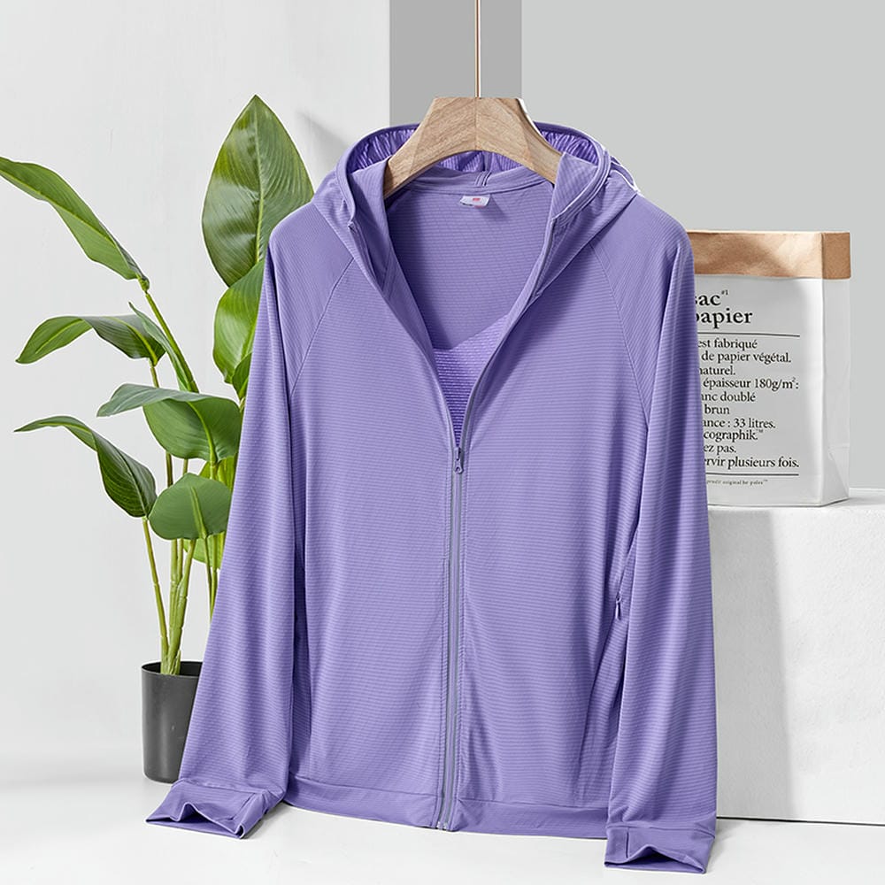 HT012-093 Summer plain knitted fabric women's ice?silk sun?protective jacket