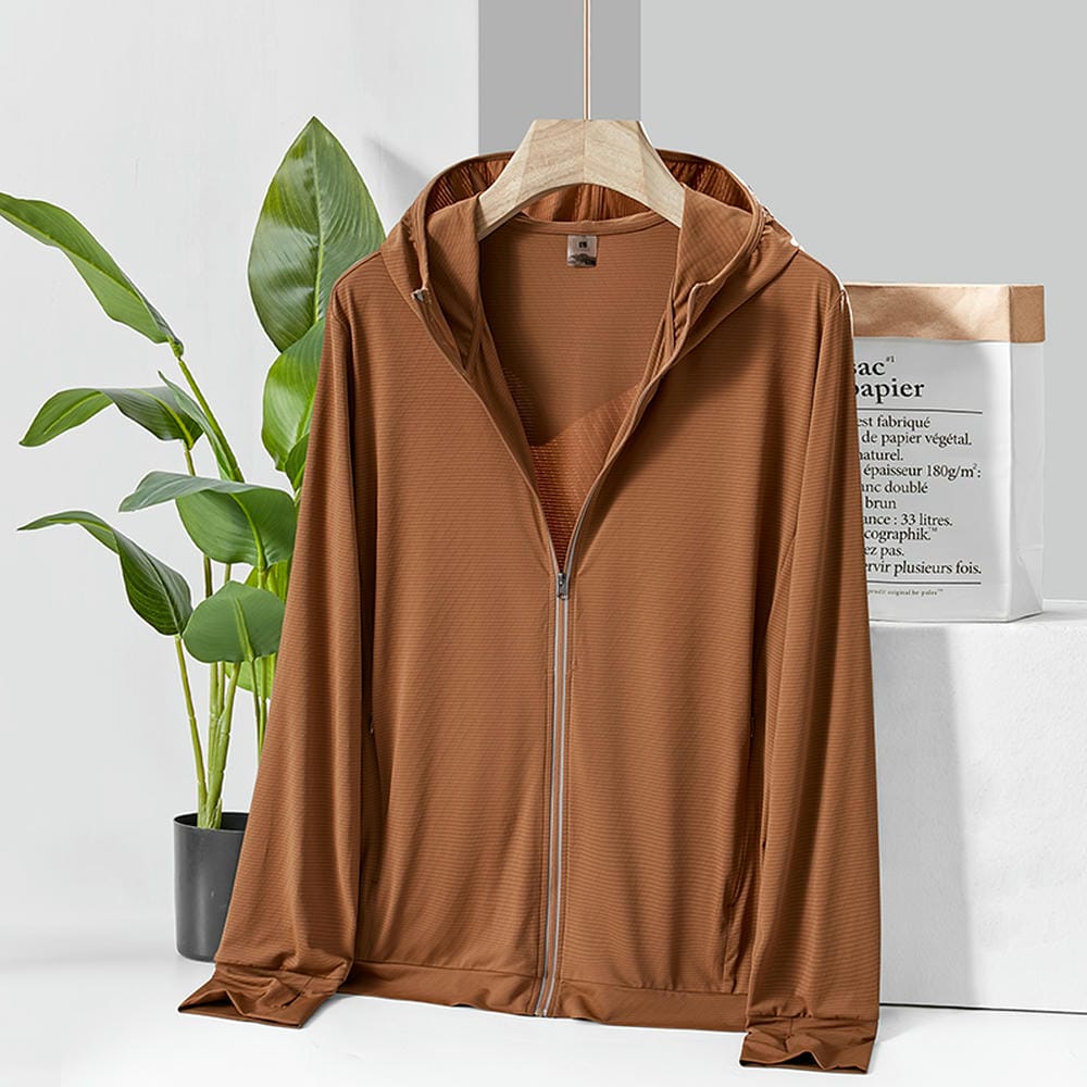 HT012-093 Summer plain knitted fabric women's ice?silk sun?protective jacket