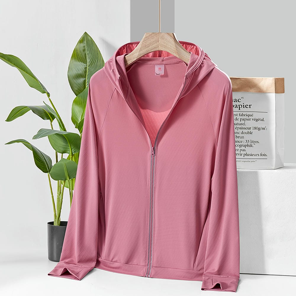 HT012-093 Summer plain knitted fabric women's ice?silk sun?protective jacket