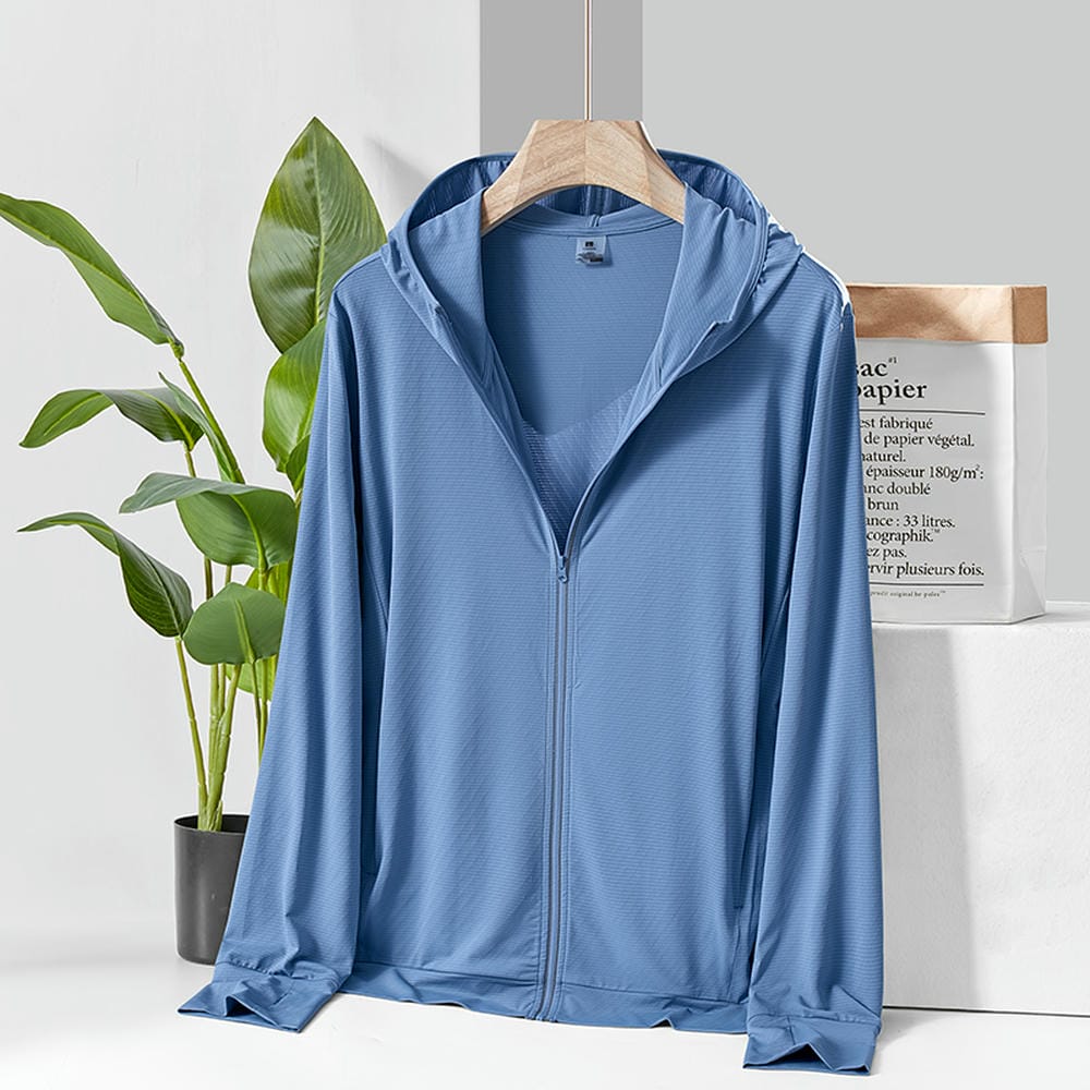 HT012-094 Summer plain knitted fabric ice?silk men's sun?protective jacket