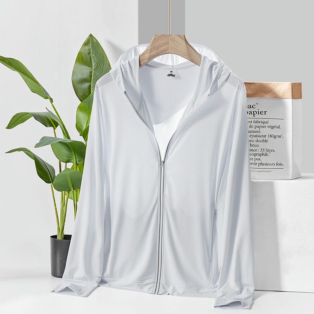 HT012-094 Summer plain knitted fabric ice?silk men's sun?protective jacket