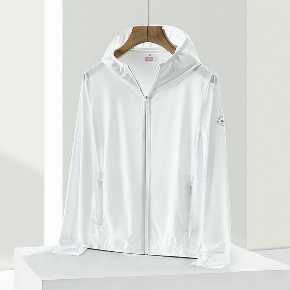 HT012-096 Summer plain knitted fabric men's sun?protective jacket