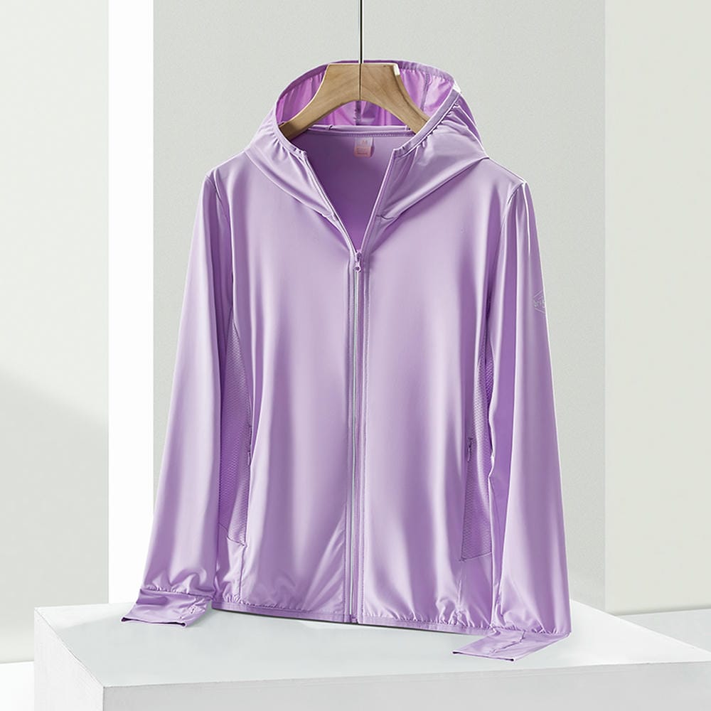 HT012-097 Summer plain knitted fabric women's sun?protective jacket