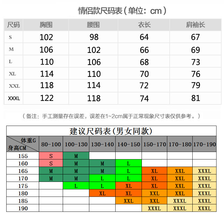 尺碼表2