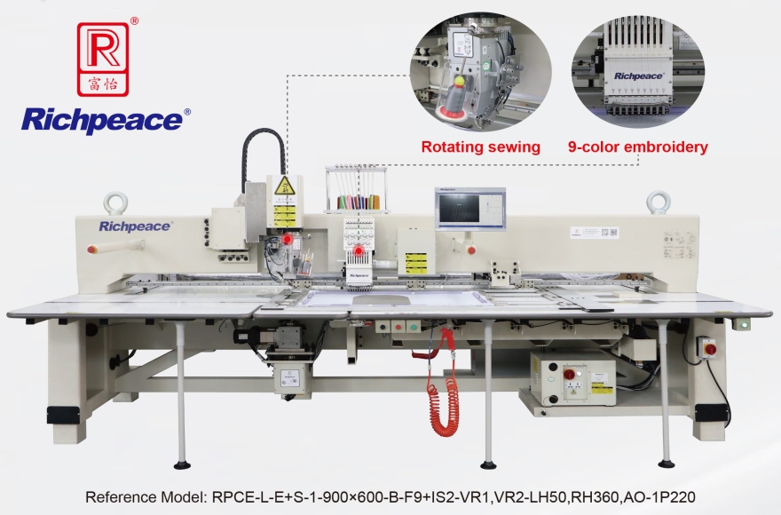 Richpeace Automatic Sewing+Embroidery Machine (9-color embroidery+Rotating sewing)