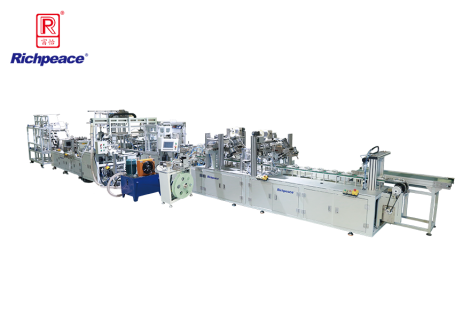 Cup Mask Production Line  (Pre-forming System + Headband Stapling + Nose  Sponge Strip)