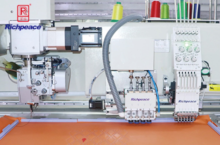 Richpeace Automatic Perforation + Embroidery+ Sewing(Rotating Head) Machine